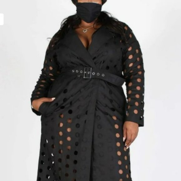 Long sleeve perforated coat jacket lightweight mask included 1X - Picture 2 of 8